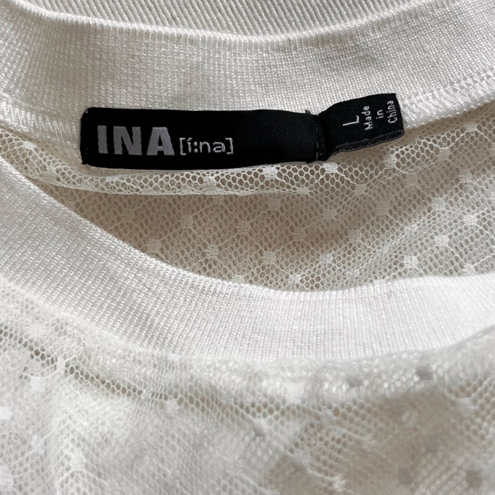 INA | White Ruffle Short Sleeve Top - Picture 7 of 7